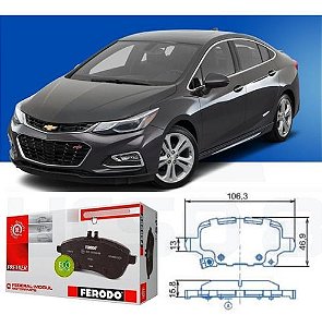 Pastilha Freio Traseira Cerâmica Novo Cruze 1.4 Turbo 2017/