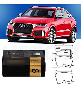 Pastilha Freio Dianteira Cerâmica Com Sensor Audi A3 Sportback Rs3 Quattro 201/.. / Q3 Rs 2.5 Quattro 2013 a 2018 / TT Roadster 2.5 Rs Quattro 2016 Em Diante