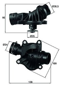 Carcaça Válvula Termostática BMW 320 2.0 325 E90 330 E46 530 X3 X5 X6 3.0 2005 A 2014