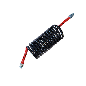 MANGUEIRA ESPIRAL DE AR VERMELHO COM ADAPTADOR