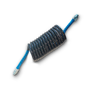 MANGUEIRA ESPIRAL DE AR AZUL COM ADAPTADOR