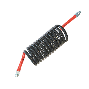 MANGUEIRA ESPIRAL DE AR VERMELHO COM ADAPTADOR