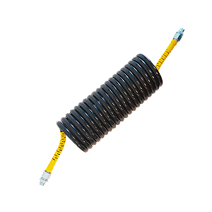 MANGUEIRA ESPIRAL DE AR AMARELO COM ADAPTADOR