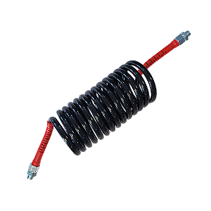 MANGUEIRA ESPIRAL DE AR AMARELO COM ADAPTADOR