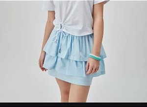 SAIA SHORT C/ BABADOS AZUL CLARO - TWOIN (899006B)