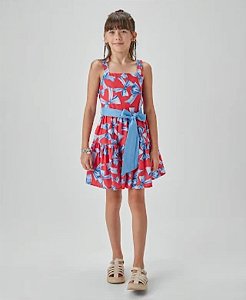 VESTIDO RODADO VERMELHO - UM MAIS UM (891004)