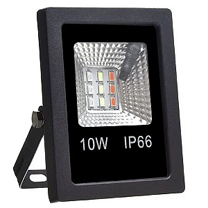 Refletor Holofote MicroLED 10W SMD A Prova D'Água IP66 RGB com controle.