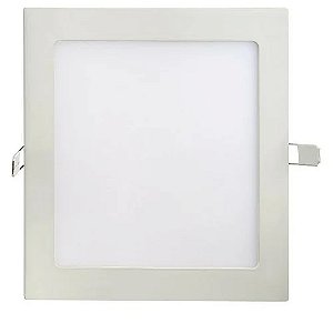 Luminária plafon LED 12W 6500K branco frio quadrado embutir 17cm X 17cm.