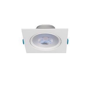 Plafon de embutir LED Easy face plana quadrado 30° 3000K PAR30 12W bivolt 14X14X4,5cm ABS branco.