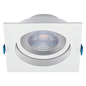 Plafon de embutir LED Easy recuado quadrado 30° 3000K 12W bivolt 14X14X7cm ABS branco.