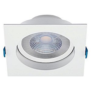 Plafon de embutir LED Easy recuado quadrado 30° 4000K 12W bivolt 14X14X7cm ABS branco.