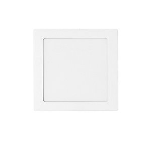 Plafon de embutir LED Eco quadrado 4000K 12W bivolt 120º 17x17x2,5cm policarbonato branco.