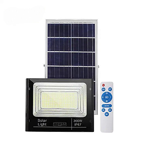 Refletor LED solar com controle 300w auto recarregável 3000K IP67.