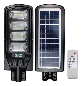 Luminária LED Pública 200W Solar IP66 INMETRO com controle e sensor.