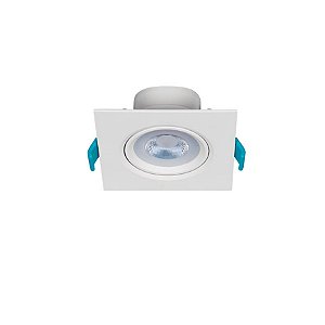 Spot de Embutir LED Easy Face Plana Quadrado 34° 3000K 4,5W Bivolt 9,5x9,5x4,5cm ABS Branco.