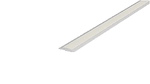 Perfil embutir para fita led 200X2,4X1,5cm alumínio branco fosco e policarbonato.