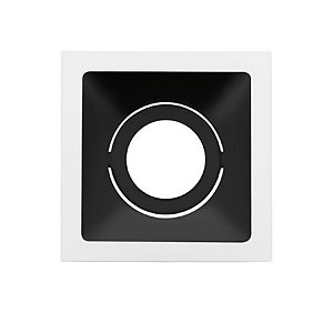 Plafon de embutir square recuado quadrado dicróica MR16 9,6X9,6X5,4CM máximo 15W alumínio branco e preto.