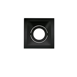 Plafon de embutir square Ghost recuado quadrado dicróica MR16 9X9X8,9cm alumínio preto.
