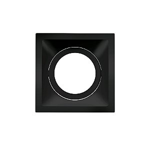 Plafon de embutir Square recuado quadrado AR70 Gu10 11,6X11,6X7cm alumínio preto.