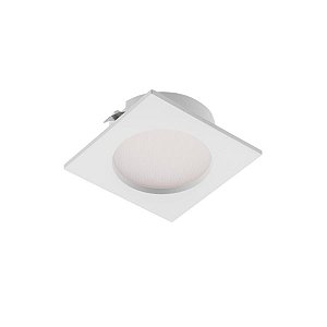 Plafon de embutir LED Móbili quadrado para movelaria MDF difuso 100° 3000K 2,5W bivolt 5,8x5,8x2,1cm ABS e policarbonato branco.