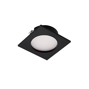 Plafon de embutir LED Móbili quadrado para movelaria MDF difuso 100° 3000K 2,5W bivolt 5,8x5,8x2,1cm ABS e policarbonato preto.