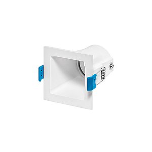 Plafon de embutir Square Ghost recuado quadrado Mini Dicróica 6,9x6,9x7,4cm alumínio branco.