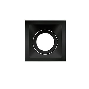 Plafon de embutir Square Ghost recuado quadrado AR70 11,2x11,2x10,5cm alumínio preto.