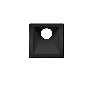 Plafon de embutir Square Angle recuado angulado quadrado 25º Mini Dicróica 7,4x7,4x5cm alumínio preto.