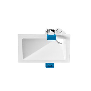 Plafon de embutir Square Angle recuado angulado quadrado 40º Mini Dicróica 10,4X7,4X5,2cm alumínio branco.