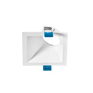 Plafon de embutir Square Angle recuado angulado quadrado 25º Dicróica MR16 9,6x9,6x5,4cm alumínio branco.