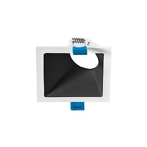 Plafon de embutir Square Angle recuado angulado quadrado 25º Dicróica MR16 9,6x9,6x5,4cm alumínio branco e preto.