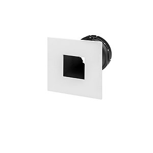 Plafon de embutir Narrow Olho de Moscou/Laser Quadrado 25° dicroica MR16 8x8x7,1cm metal e ABS branco e preto.