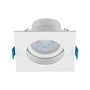 Plafon de embutir LED Easy recuado quadrado 34° 4000K 4,5W bivolt 9,5x9,5x5,4cm ABS branco.