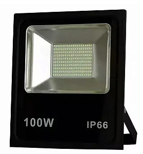 Refletor LED 100W 6500K preto SMD 6500K IP66 bivolt.