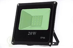 Refletor LED 20W Preto SMD Verde bivolt IP66.
