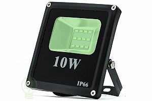 Refletor LED 10W Preto SMD Verde bivolt IP66.