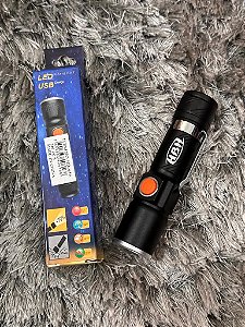 Mini Lanterna Super Potente Led T6 Recarregável Usb C/ Zoom