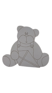 Aplique Urso com pipa mdf 03mm