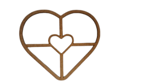 Gabarito Molde para Petisqueira Coração em MDF 03mm modelo P6