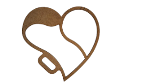 Gabarito Molde para Petisqueira Coração em MDF 03mm modelo P3