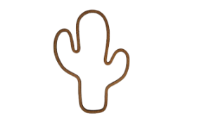 Gabarito Molde para Petisqueira Cactus em MDF modelo P19