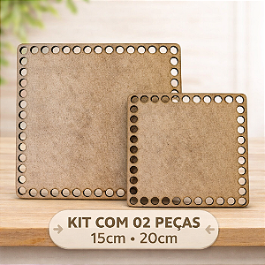 Kit com 02 Bases para Crochê em MDF 3mm – 15cm e 20cm