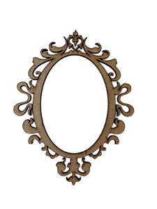 Moldura Oval com Arabescos em MDF – Arte Laser