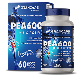 Palmitoiletanolamida (PEA) Bio Ative 600mg – 60 Cápsulas | Grancaps – Modulação Inflamatória e Equilíbrio Neurológico