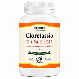 Cloretássio Anti-Cãibras – Cloreto de Potássio + Magnésio Puro 500mg 30 Cápsulas