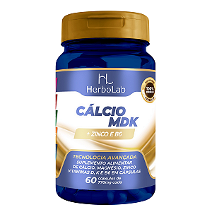 Cálcio + Magnésio, Zinco e Vitaminas MDK – 60 Cápsulas 770mg | Herbolab – Saúde Óssea e Imunidade