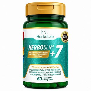 Herboslim +7 600mg – 60 Cápsulas | Herbolab – Fórmula Natural com 7 Ativos para Redução de Medidas e Bem-Estar