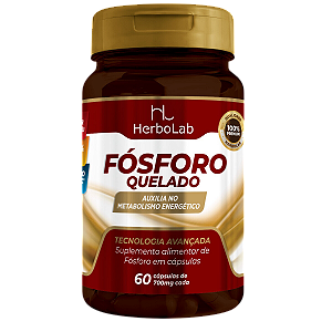 Fósforo Quelado 700mg – 60 Cápsulas | Herbolab – Suporte ao Metabolismo Energético e Função Cerebral