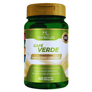 Café Verde 600mg 60 Cápsulas – Conilon Robusta Puro | Herbolab – Energia Natural e Bem-Estar