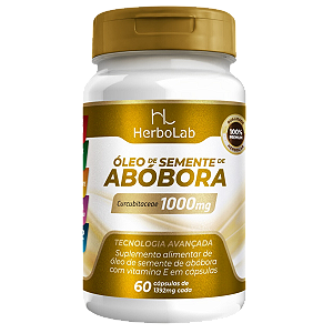 Óleo de Semente de Abóbora 1000mg – 60 Cápsulas | Herbolab – Saúde da Próstata, Vitalidade e Bem-Estar Masculino